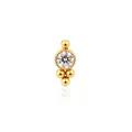 Elegant F136 titanium 18k gold plated body piercing stud with clear round cubic zirconia - Zirconia Bead Cluster