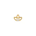 F136 titanium 18k gold plated crown butterfly piercing stud with clear crystal - Single Stone Clover