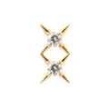 Elegant 18k gold plated F136 titanium alloy piercing stud featuring star-set cubic zirconia stones - Spliced Starburst