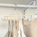 Cream-colored multi-hook closet organizer hanger for space-saving camisole and belt storage. - Non-slip 8 Hooks / 1 Piece / Beige