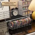 8-slot transparent grey acrylic storage box for badges and cards 26.2x7.6x10.5cm - 8-Grid Style / Transparent Gray