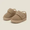 Comfortable fleece-lined khaki snow boots for toddlers and kids aged 3 to 6 years old - Size 15 / Inner 12.0cm / Khaki (Low Top)