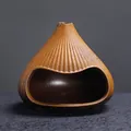 Fuji-shaped ceramic aromatherapy burner in earthy brown finish for home decoration - Retro Brown (JCSMJ52-01)