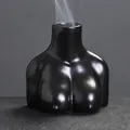 Artistieke zwarte keramische wierookbrander in de vorm van een vrouwelijk lichaam - Menselijk Torso Stijl (JCSMJ38-02) / Zwart