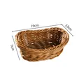 Durable oval imitation rattan woven storage basket for bread and fruit, size 19x13x7cm - Brown Ingot Shape (K002991) / 19*13*7cm