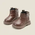 Bottes Martin marron pour tout-petits avec doublure chaude en peluche pour 10 mois-6 ans - Taille 15 / Intérieur 12.0cm / Marron (Peluche)