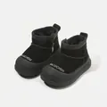 Warm black children's winter snow boots with thick fur lining and side zipper - Size 15 (12.5cm) / Toddler Snow Boots (M15MBX15102) / Black