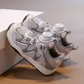 Scarpe sportive in rete traspirante per bambini con fibbia rotante argento per bimbi e bimbe - Taglia 26 (Lunghezza interna circa 16,4 cm) / Argento