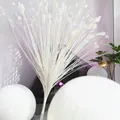 Iridescent wit kunstmatig pauwengras voor elegante bruiloft bloemstukken decoratie - Wit