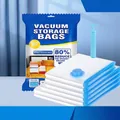 High-quality vacuum storage bags set with hand pump for space-saving clothes organization - US Plug Electric Pump / English Color Printed Bag