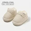 Off-white toddler winter snow boots with warm plush lining and adjustable velcro closure - Size 16 / Inner 12.5cm / Christmas Stocking / Beige