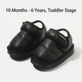 Warm black snow boots with fleece lining for toddlers and kids - Size 15 / Inner 12.0cm / Christmas Stocking / Black