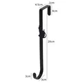 Creative black cat silhouette over-the-door S-hook with detailed dimensions shown clearly - Long / Black
