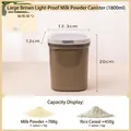 Großer 1800ml luftdichter brauner Lebensmittelbehälter für Milchpulver und Getreide - 1,8 L / Bernstein Lichtdichtes Glas