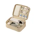 Sac organisateur électronique en tissu Oxford beige avec compartiments pour câbles - Monocouche / Abricot Lait