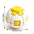 Yellow and white rotating decompression sphere toy for adults, 6cm diameter size variant - White