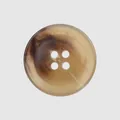 High-end brown mottled urea button with four-hole design for elegant workwear clothing - 28L=18.0MM / Dark Brown Texture