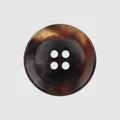High-end brown tortoise shell pattern urea button with 4 holes for coats and suits - 24L=15.0MM / Brown Tortoise Pattern
