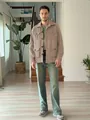 Giacca da caccia safari vintage kaki da uomo con tasche e vestibilità stile inglese - Taglia S / Top / Khaki chiaro