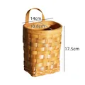 Panier mural en bois tressé à la main pour cuisine et dortoir rangement 14x10.8x17.5cm - 14x10.8x17.5cm / Couleur Miel