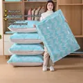 Sacchetto salvaspazio sottovuoto con motivo a zig-zag blu per coperte e vestiti - Ispessito 60*40cm / Celeste