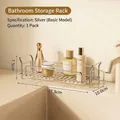 Organisateur de comptoir de salle de bain en acier inoxydable 304 argenté élégant - Simple Couche