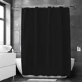 Zwarte waterdichte douchegordijn voor de badkamer, schimmelbestendige stoffen scheidingswand. - Zwart
