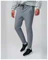 Detailed shot of men's grey quick-dry breathable sports trousers for outdoor running. - S / Bottoms / Dark Blue