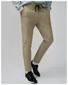 Detailed view of breathable men's quick-dry athletic pants with drawstring waist - S / Bottoms / Oatmeal