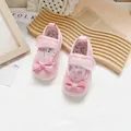 Niedliche rosa Hasen-Lauflernschuhe für Mädchen mit weicher Sohle und Schleifen - Größe 16,0 Innenlänge 16 cm / Niedriger Schnitt Stil (A72505) / Rosa