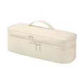 Minimalist cream white portable double-layer storage bag for hair tools and curlers - Beige