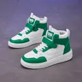 Sneakers casual traspiranti alte in verde e bianco da donna alla moda scarpe board - 28 / Bianco Verde