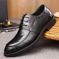 Zapatos Derby profesionales de cuero negro para hombre con detalle metálico lateral - 38 / Negro Cuatro Estaciones (6623)
