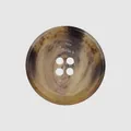 Round four-hole resin button with high-end marbled faux-horn texture for garment design - 15.0mm (24L) / Color 44 (Tortoiseshell)