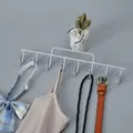 Multifunctional gray metal multi-hook storage hanger for belts ties and tank tops - Non-slip 8 Hooks / 1 Piece / Silver Gray