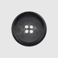 Premium black four-hole resin button with textured center for high-end clothing - 15.0mm (24L) / Color 09 (Black)