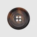 High-end resin button with tortoiseshell marble pattern, 4-hole round garment accessory. - Color 47 (Grey-Brown)