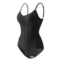 Professional black women's high-waisted tummy control shapewear bodysuit with hooks - S / Dresses / Black