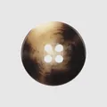 High-end brown marbled resin button with 4-hole design for clothing accessories - 15mm / Tortoiseshell Brown