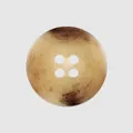 Faux horn pattern resin button with four holes for high-end clothing accessories - 15mm / Amber