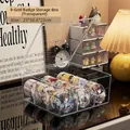Transparent acrylic storage box with 9 compartments for anime badges and pins - 9-Grid Style / Clear