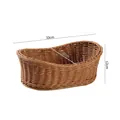 Brown imitation rattan woven basket for fruit and bread storage, 33x23x12cm size - Brown Large Ingot Shape (K002991) / 33*23*12cm