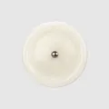 Bottone in resina color crema di alta qualità con borchia centrale in argento - 15.0mm (24L) / Bianco Crema (01#)