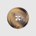 Bouton en résine à quatre trous avec une élégante texture en corne marron marbré. - Motif Ambre Rond (GT97) / 15mm / Couleur 44#