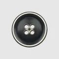 Botón de resina de alta gama para ropa con 4 agujeros, diseño negro circular con borde claro - 24L=15.0MM / Negro y Blanco
