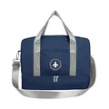 Large capacity deep blue travel storage bag with grey straps and dry-wet separation compartment - Navy Blue