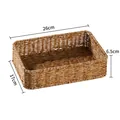 Woven rectangular storage basket, size 26x17x6.5cm for desktop organization - 26*17*6.5cm / Light Coffee
