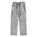Grey plush men's casual pants with black drawstring and MuscleAttack embroidery detail - S / Bottoms / Gray