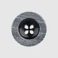 High-end grey marbled resin button with black center and clover-style 4-hole pattern - 15.0mm (24L) / 58# Grey Texture with Black Center