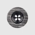 Grey marble textured resin button with four-hole design for clothing accessories - 15.0mm (24L) / 09# Grey/Black Marble